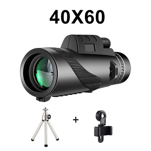 40X60 HD Professional Monocular Telescope Night Powerful Binoculars Waterproof Mini Pocket Zoom With Smartphone Hunting Camping