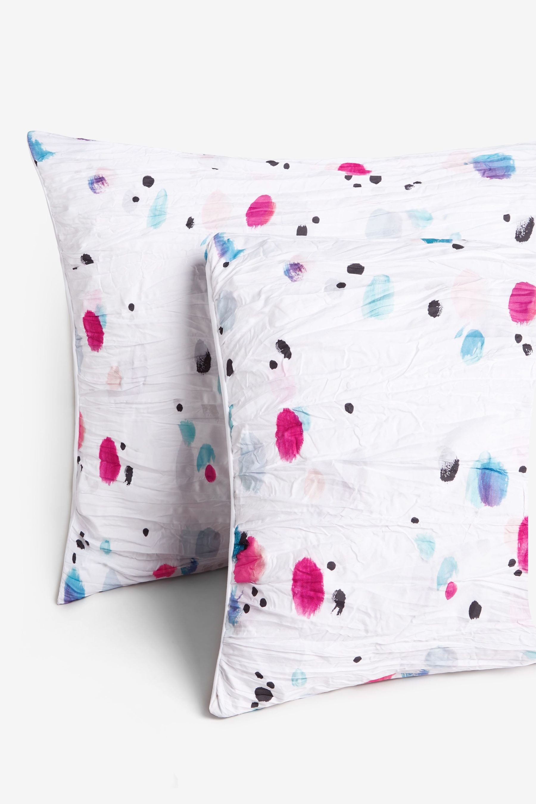 Simply Soft Crinkle Painted Spots Duvet Cover and Pillowcase Set