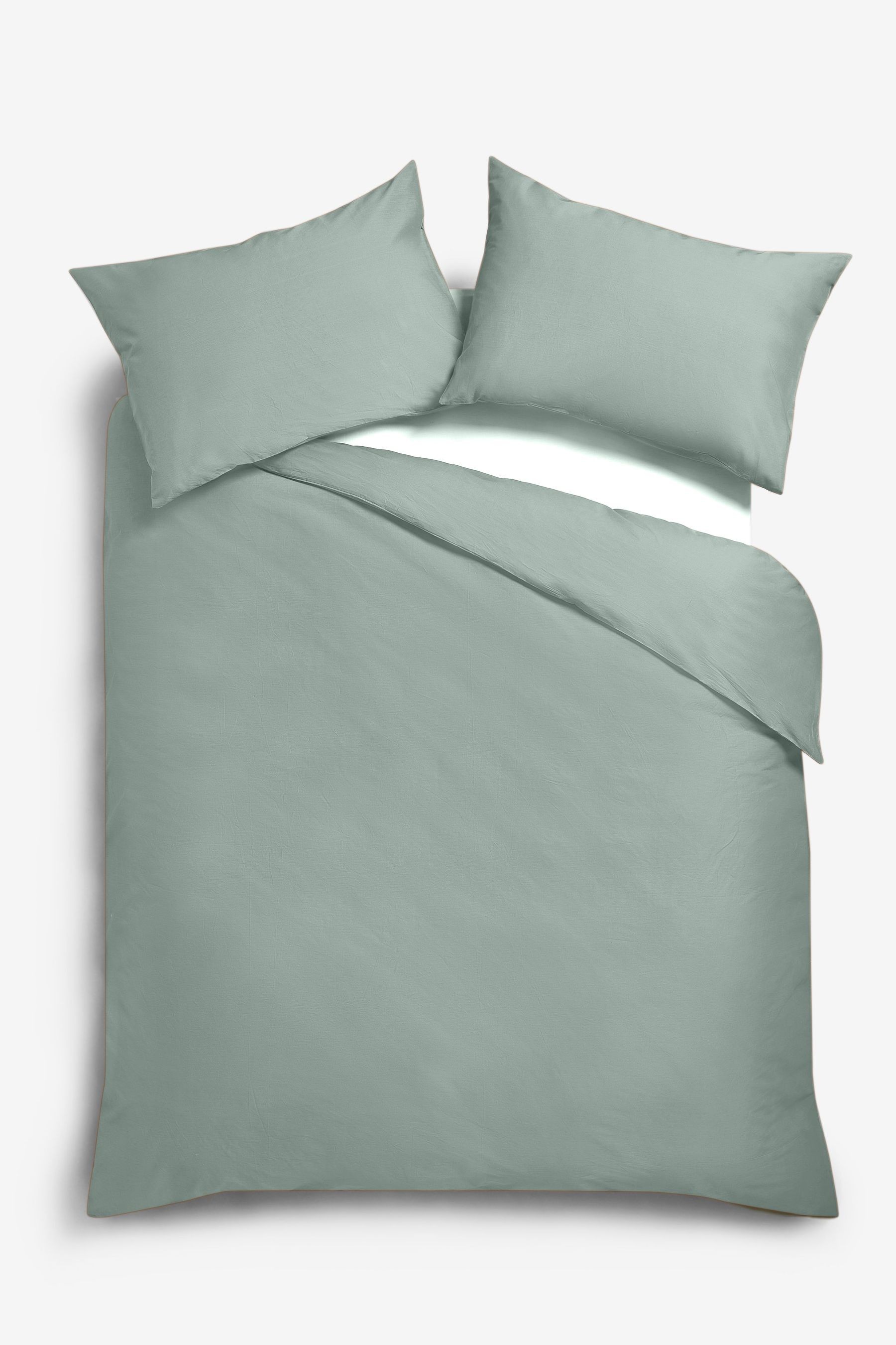 Cotton Rich Duvet Cover and Pillowcase Set Plain Percale