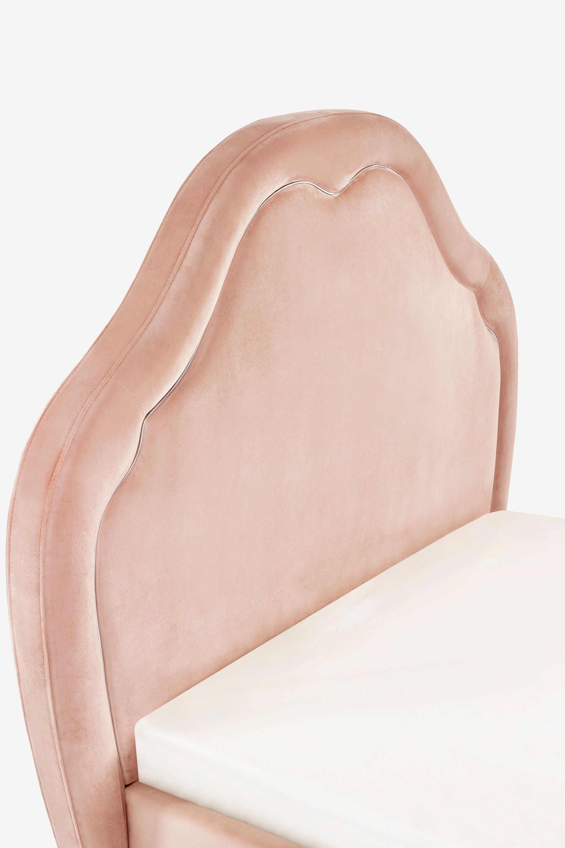 Princess Blush Pink Velvet Upholstered Bed