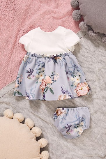 Lipsy Baby Puff Sleeve Dress With Matching Knicker