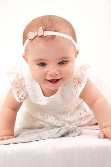 Lipsy Baby Lace Flower Girl Dress With Matching Knicker