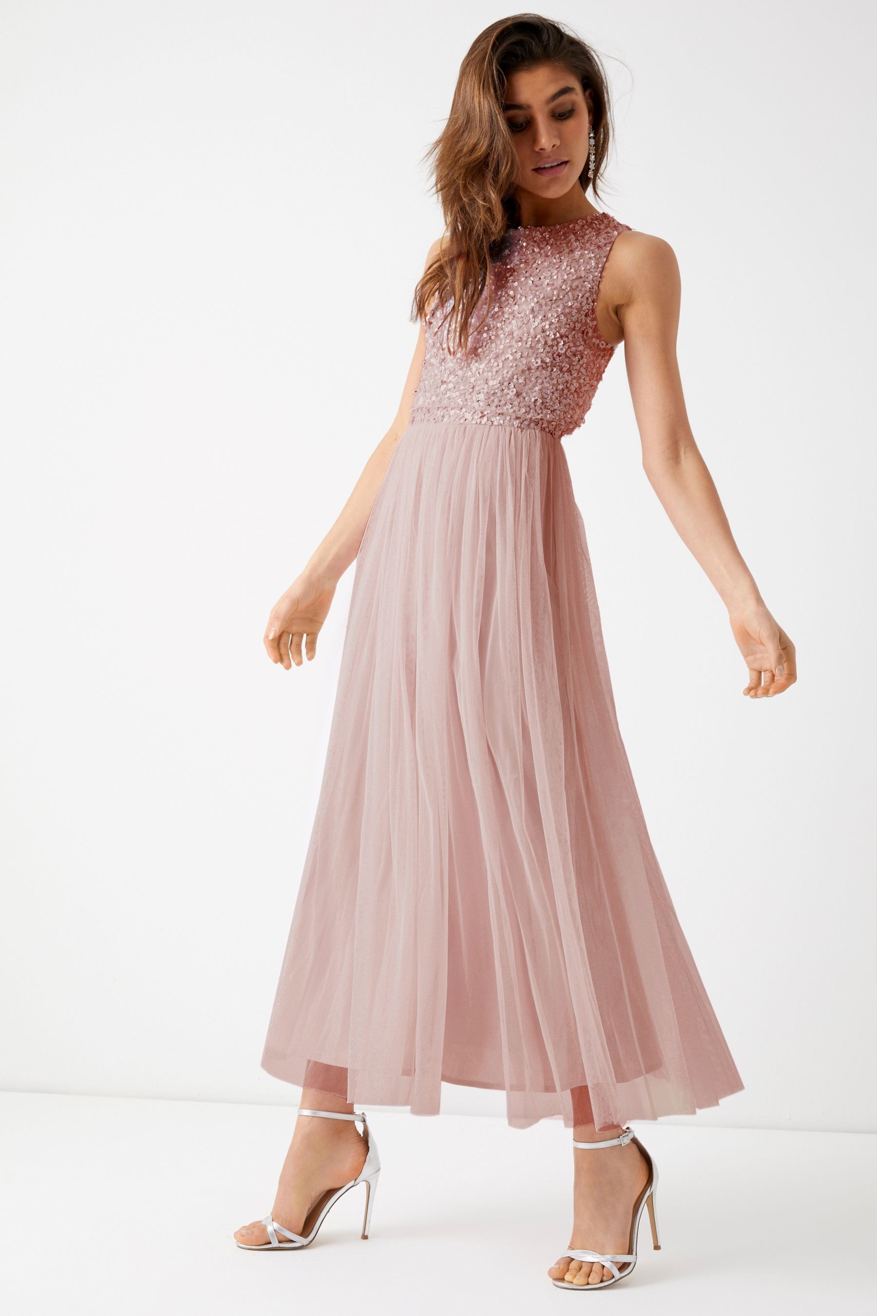 Maya Sleeveless Sequin Midaxi Overlay Dress