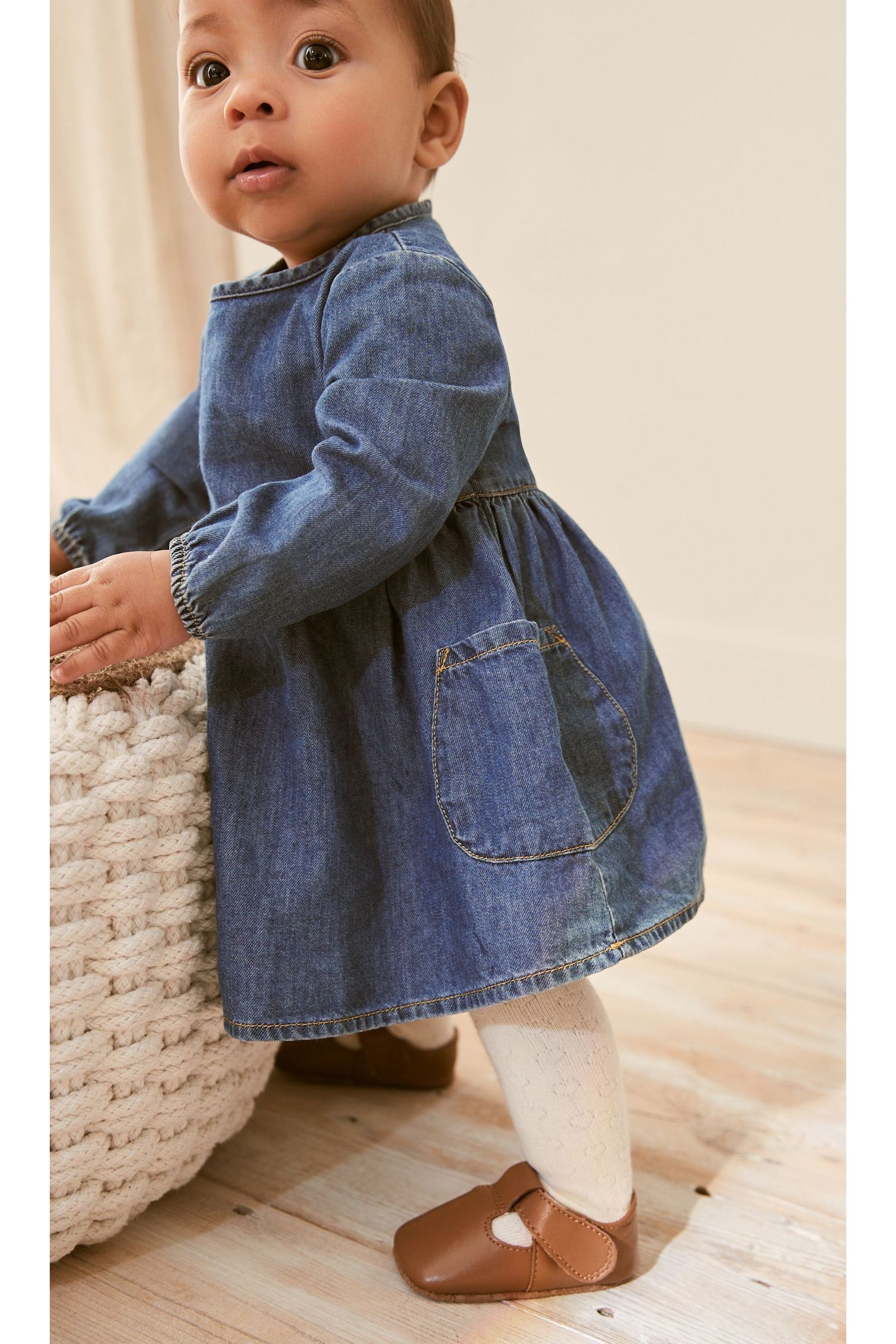 Baby Long Sleeved Denim Dress (0mths-2yrs)