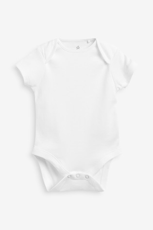 5 Pack Plain Short Sleeve Baby Bodysuits (0mths-3yrs)