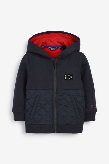 Baker by Ted Baker Navy Zip Through Hoodie