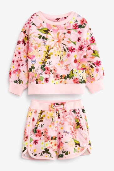 Baker by Ted Baker Floral Sweatshirt and Shorts Set