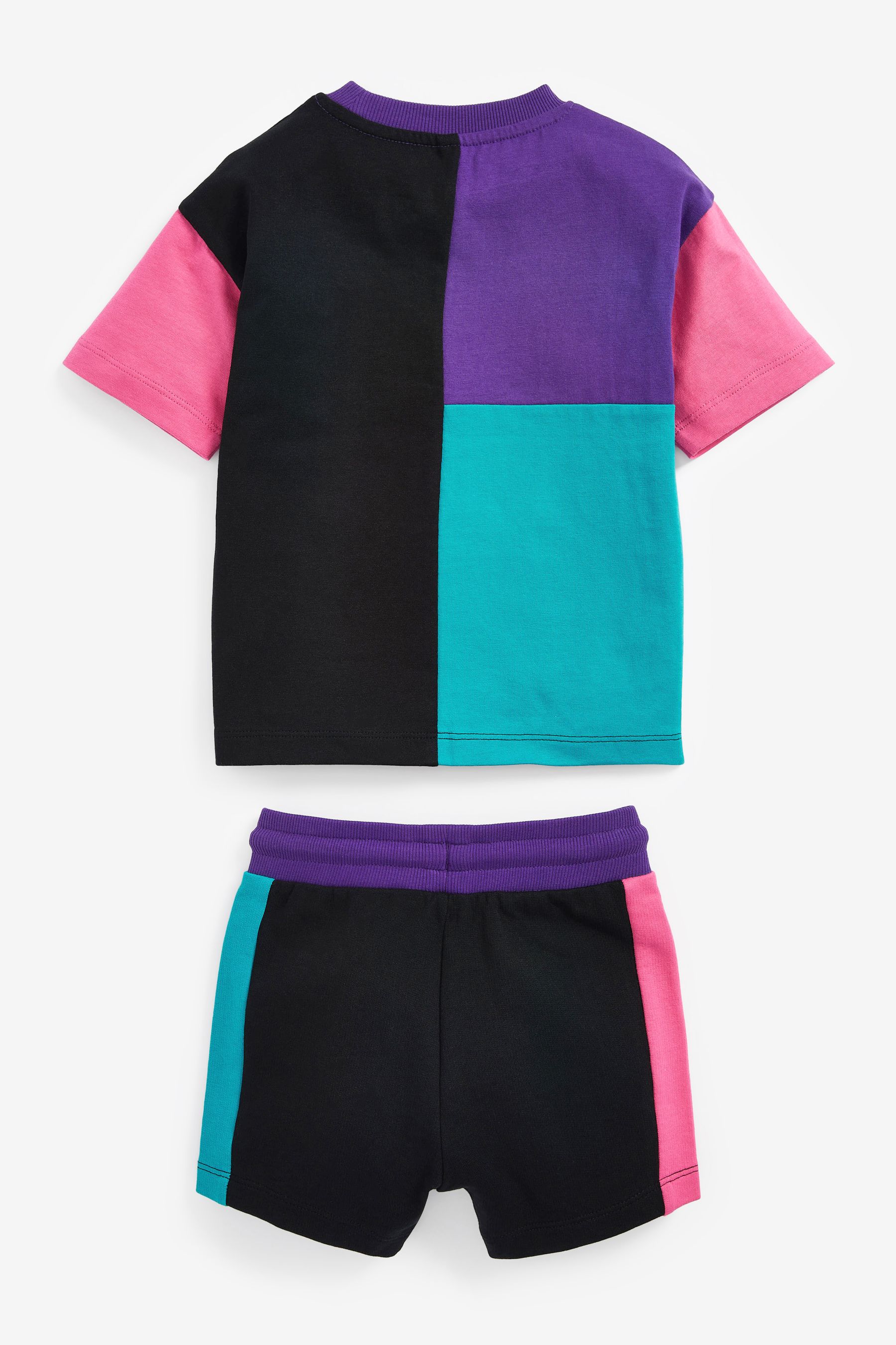 Oversized Colourblock T-Shirt and Short Set (3mths-7yrs)