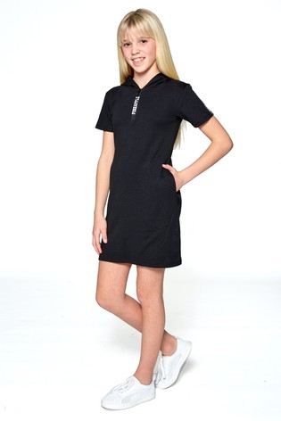 Pineapple Black T-Shirt Hoodie Dress