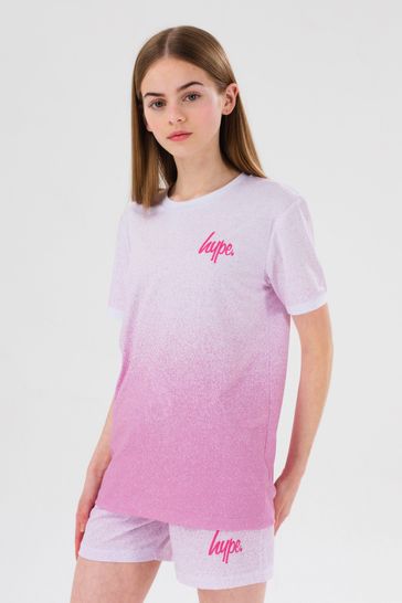 Hype. Girls Pink Speckle Fade Script Short Pyjamas