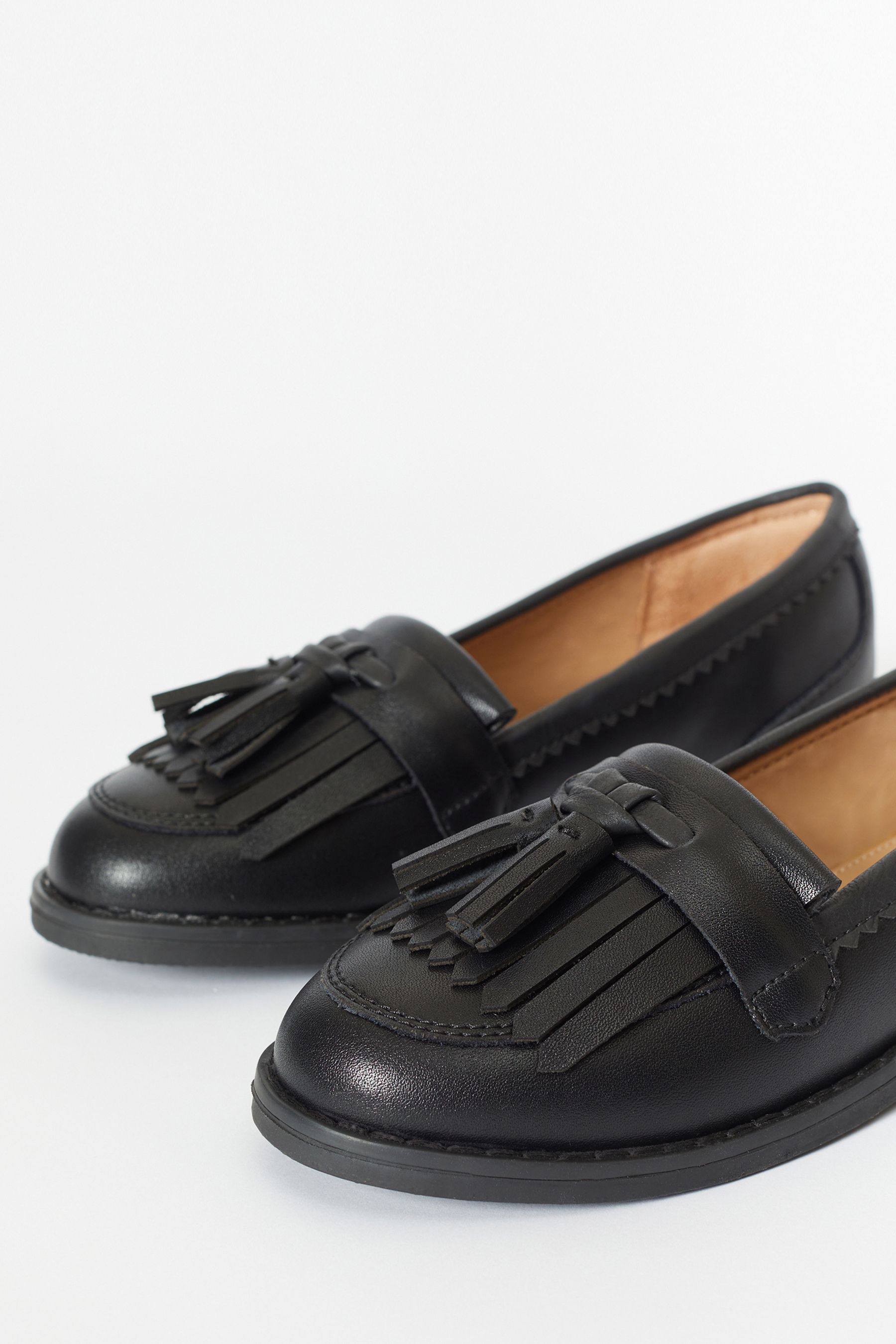 Lipsy Leather Tassel School Loafer Flat Shoe(Older)