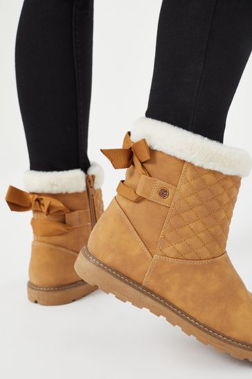 Lipsy Quilted Faux Fur Lined Boot (Older)