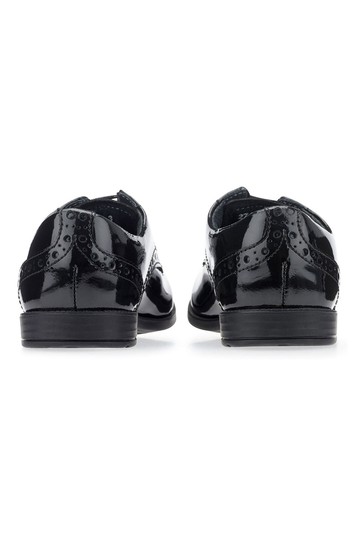 Start-Rite Pri Brogue Lace-up Black Patent Leather School Shoes