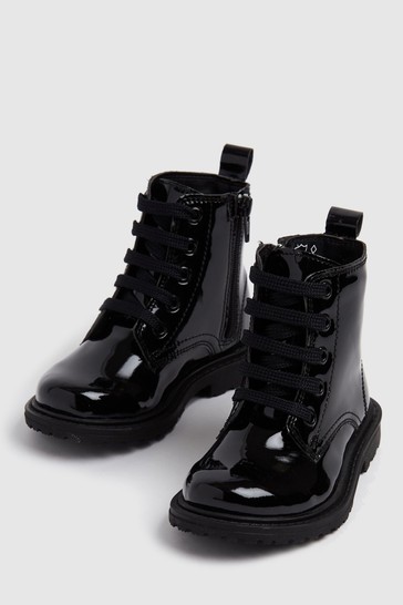 Schuh Black Creator Lace-Up Boots