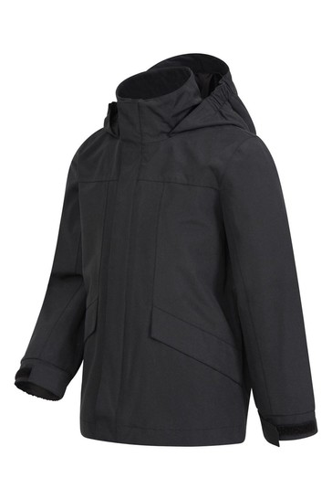 Mountain Warehouse Black Solar Kids Waterproof Jacket