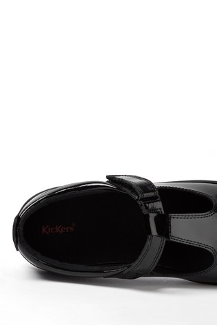 Kickers Junior Kariko T-Bar Hook and Loop Patent Leather Shoes