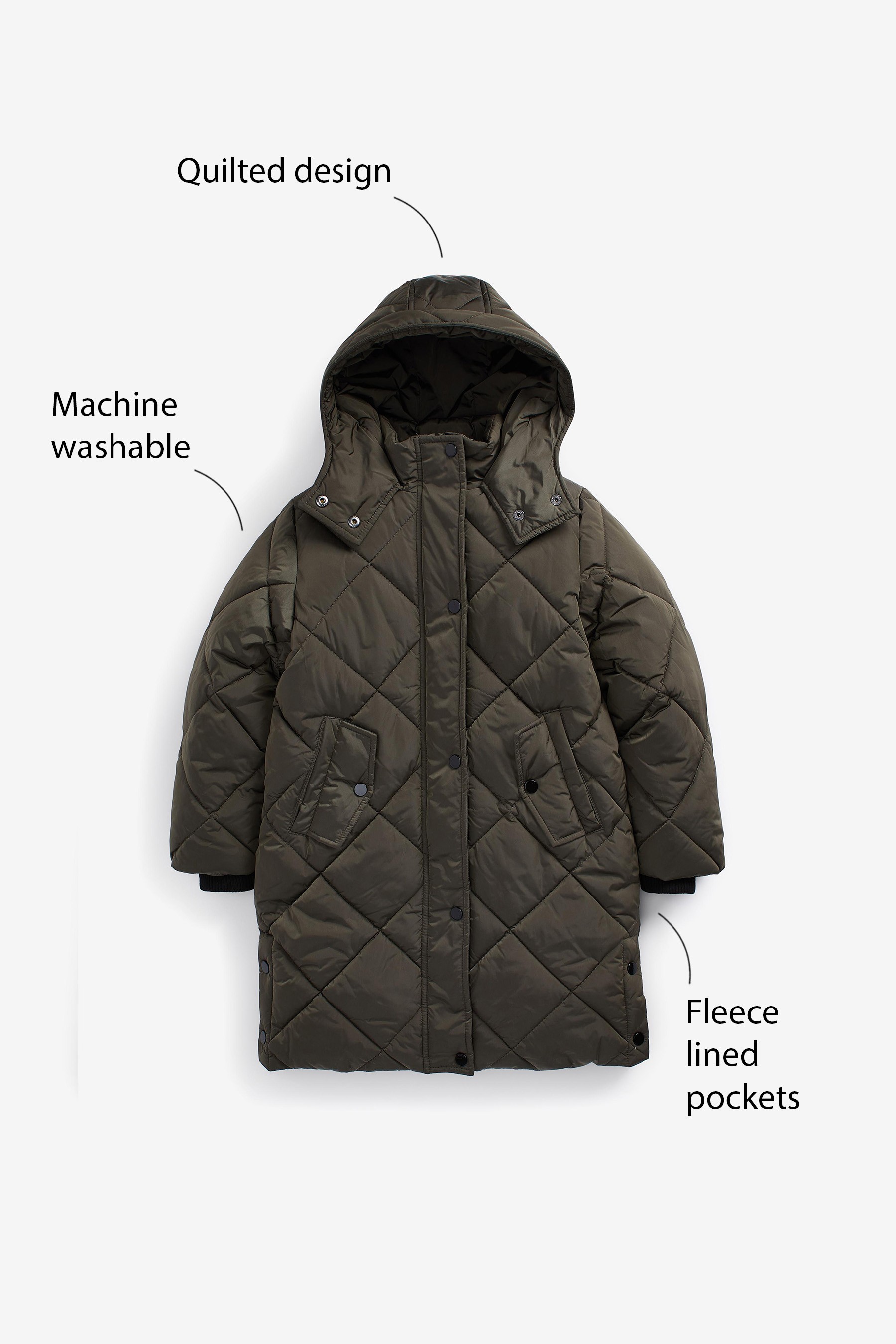 Shower Resistant Quilted Padded Coat (3-16yrs)