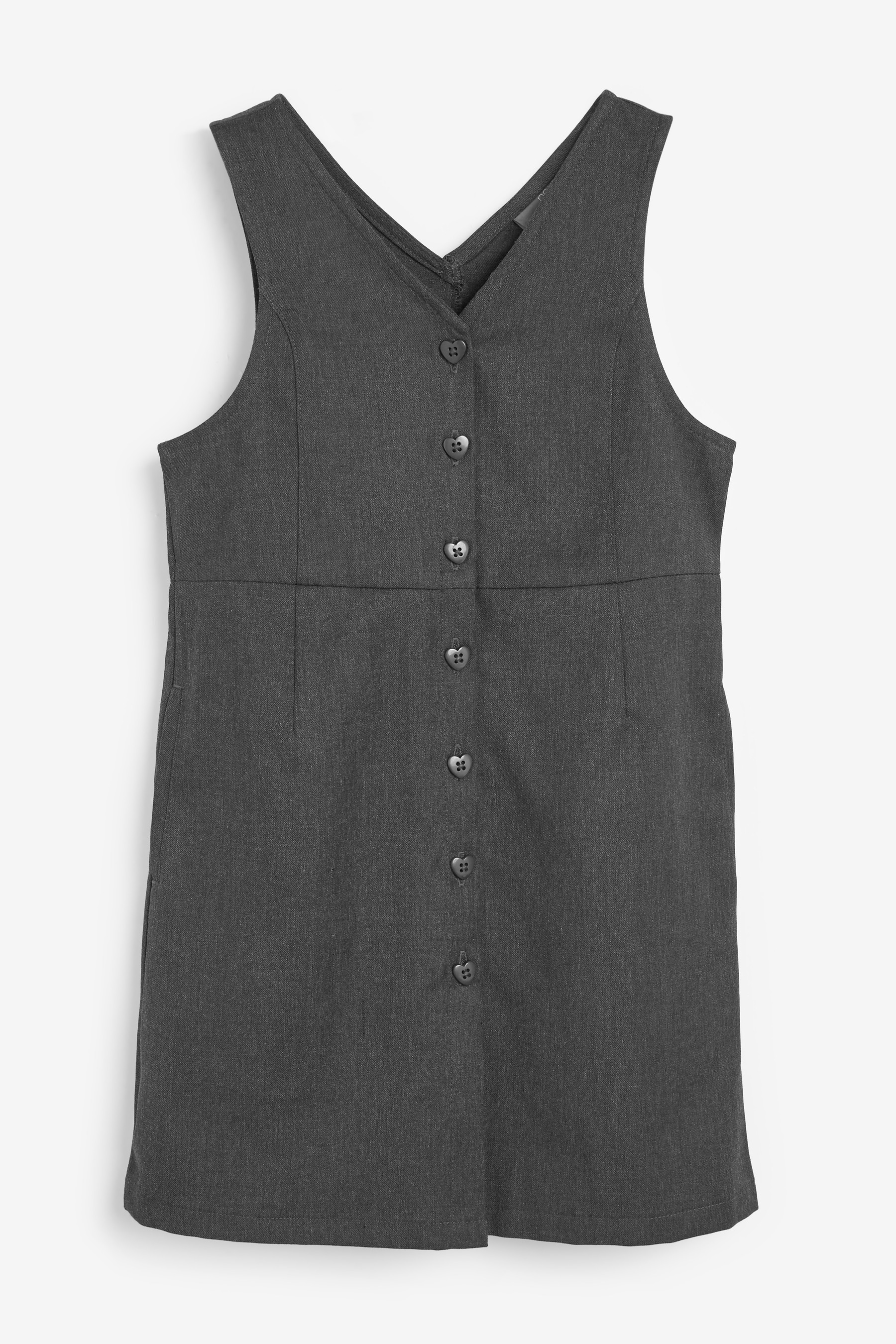 Heart Button Through Pinafore (3-14yrs)