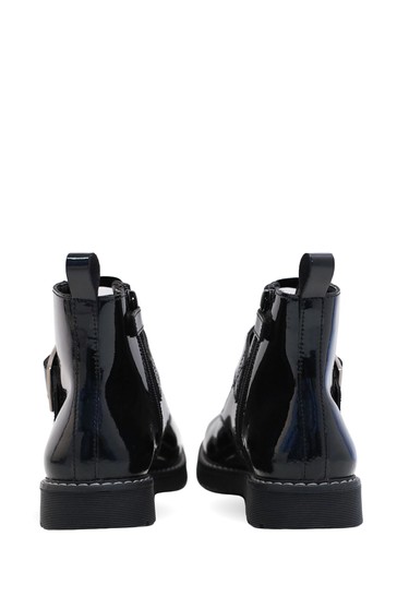 Start-Rite Icon Black Patent Leather Zip-Up Boots