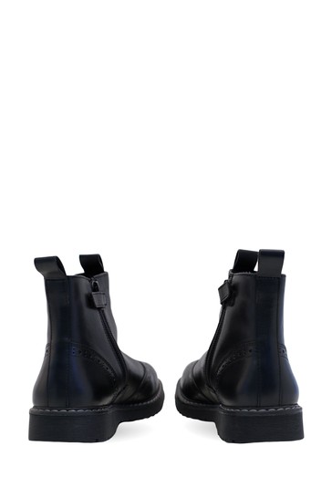 Start-Rite Revolution Black Leather Zip-Up Boots