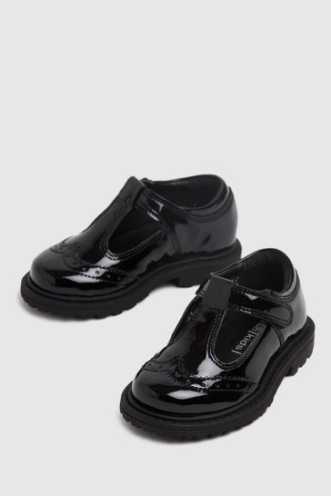 Schuh Black Leader T-Bar Shoes