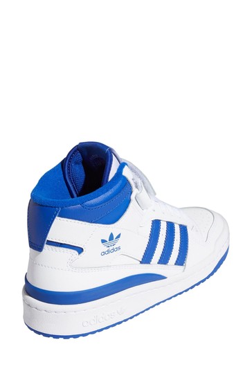 adidas Originals White Forum Mid Youth Lace Trainers