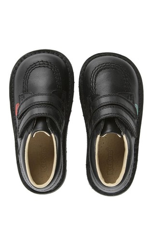 Kickers Junior Kick Lo Hook and Loop Leather Shoes