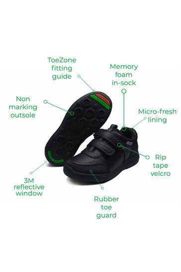 ToeZone Black Football Novelty School Shoes