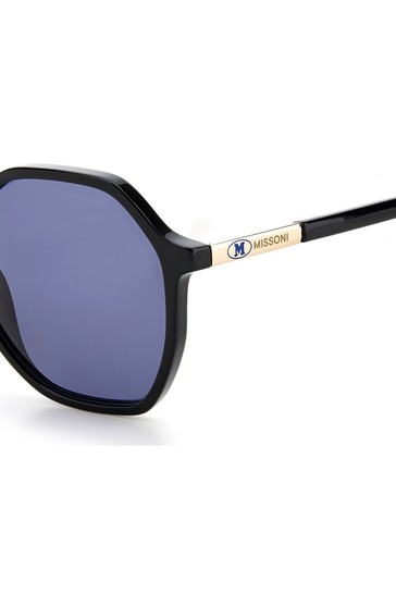 M by Missoni Black Hexagonal Frame Sunglasses