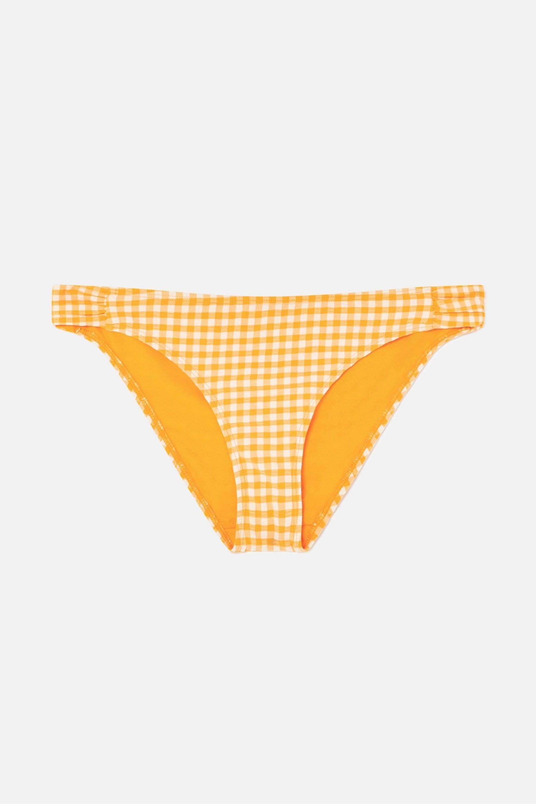 Accessorize Orange Gingham Ruched Bikini Briefs