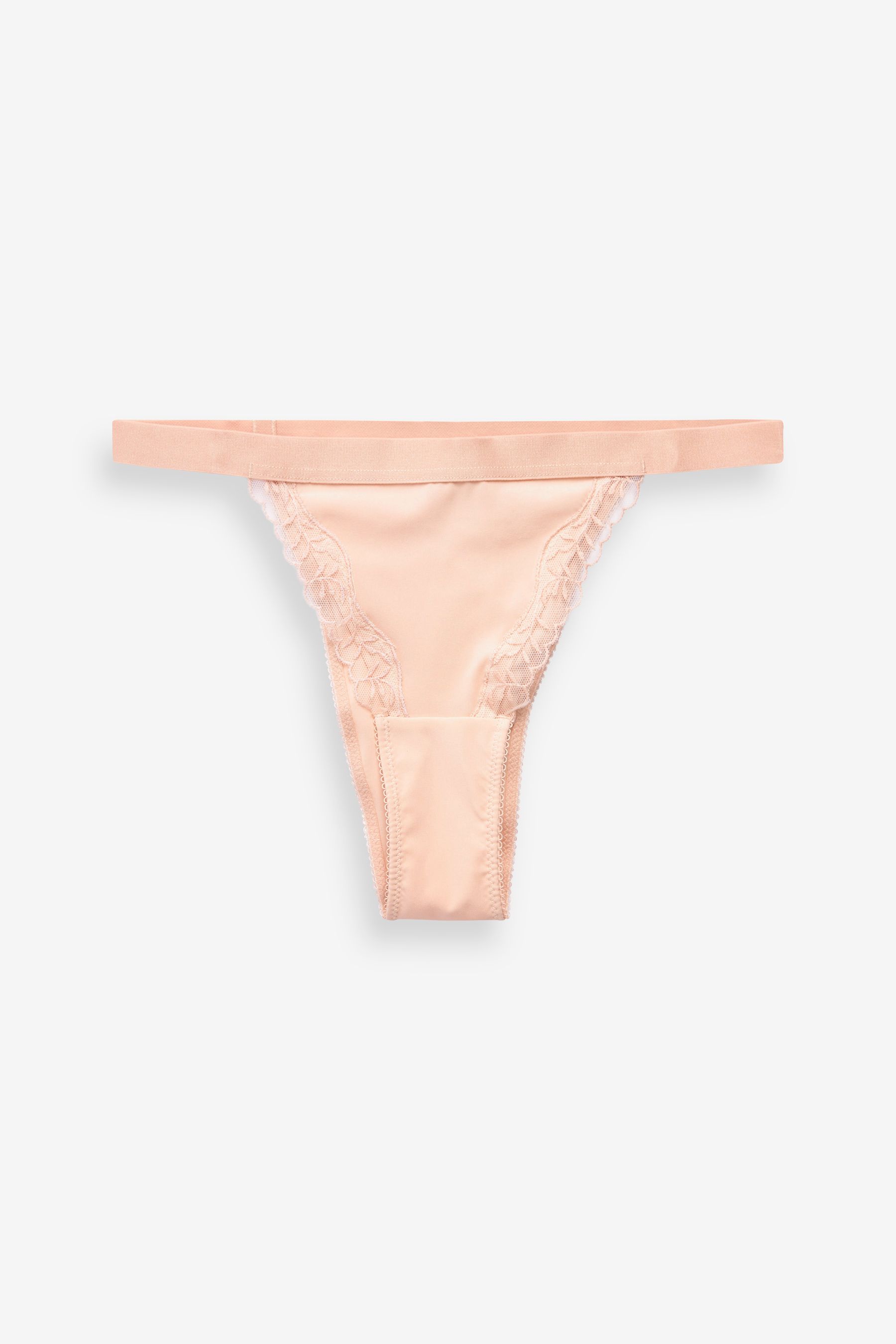 Embroidered Pink Tanga Brazilian Knickers