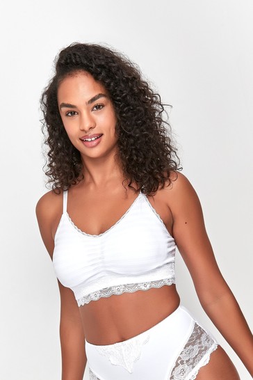 Anya Madsen White Claudette Comfort Non Wired Bra 2 Pack حزمة من 2 حمالة صدر