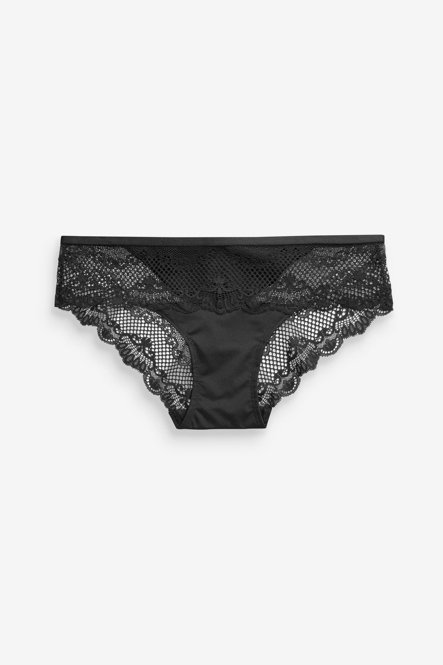 Microfibre And Lace Knickers Brazilian