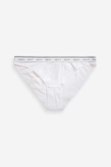 Cotton Rich Logo Knickers 6 Pack High Leg