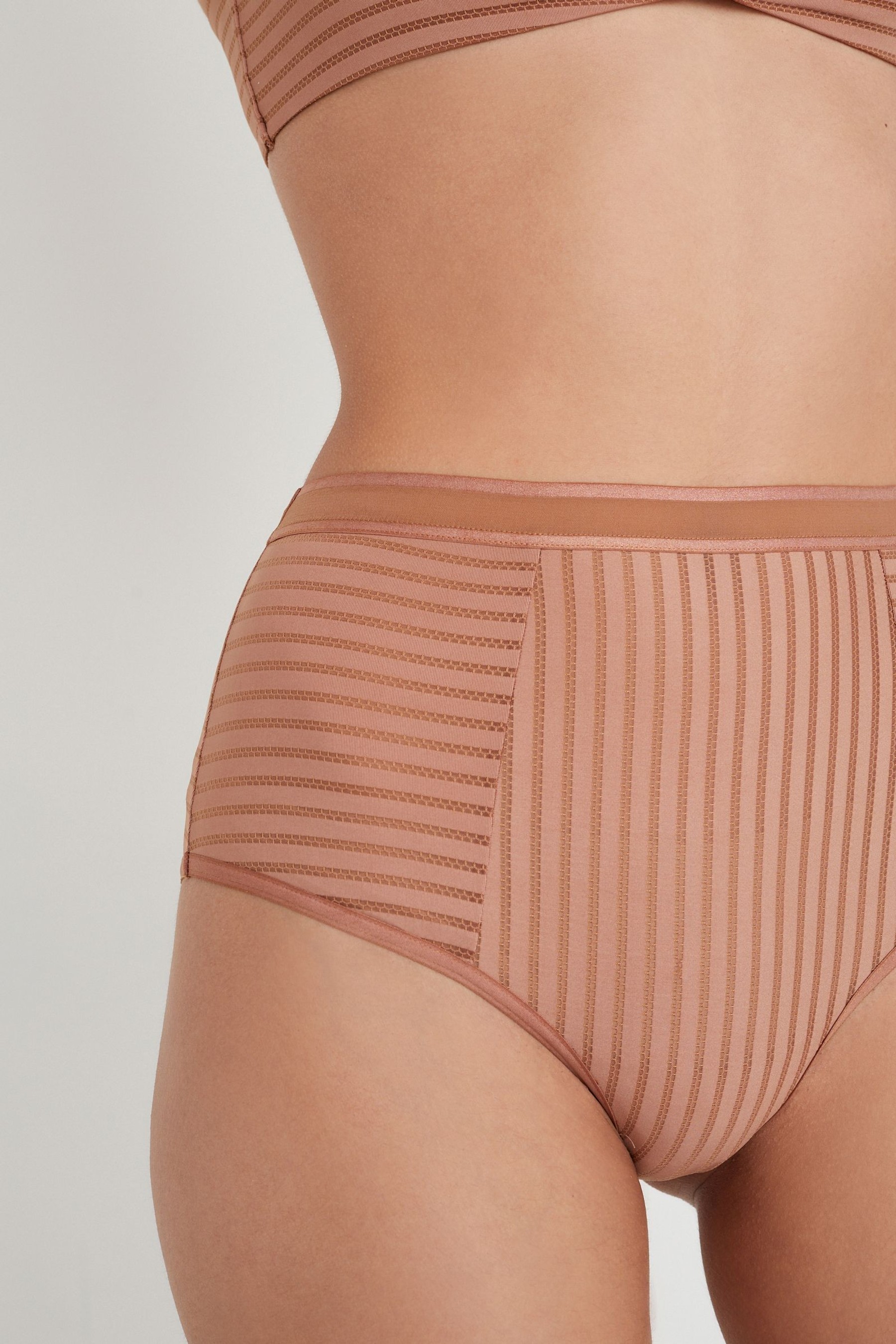 Stripe High Waist Knickers 2 Pack High Rise