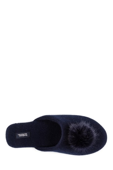 Totes Ladies Cashmere Blend Mule Slippers with Soft Sole