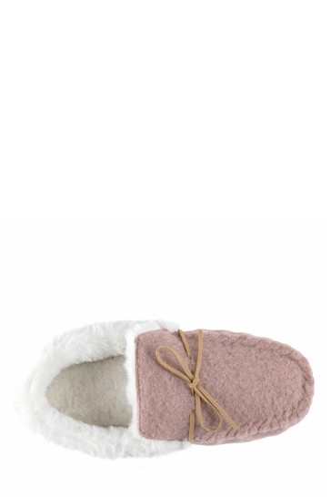 Totes Ladies Felt Moccasin Slippers