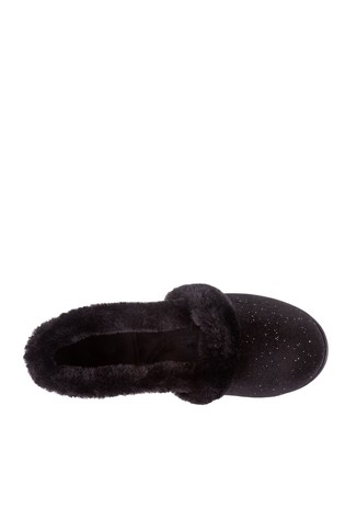 Totes Sparkle Velour Full Back Slipper