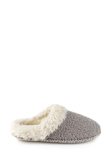 Totes Isotoner Ladies Swept Back Bobble Mule Slippers