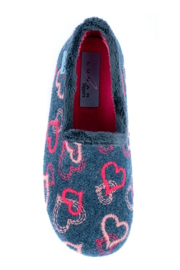 Lunar Blue Heart Full Slippers