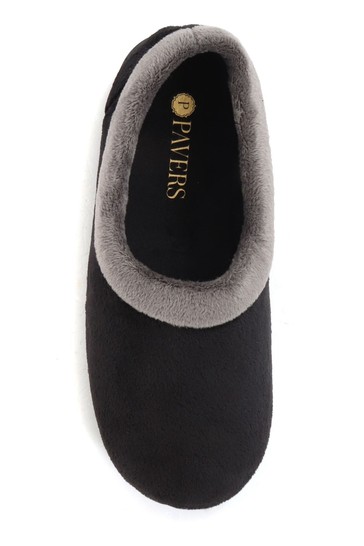 Pavers Ladies Black Full Slippers