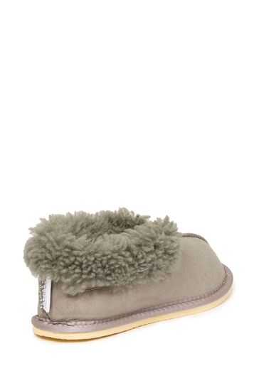 Celtic & Co. Ladies Grey Sheepskin Bootee Slippers