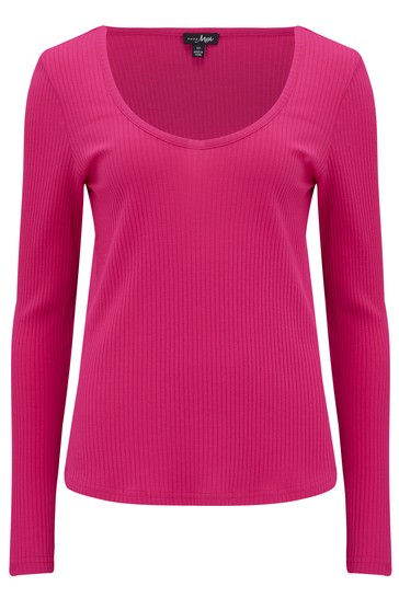 Pour Moi Rib Jersey Long Sleeve Top