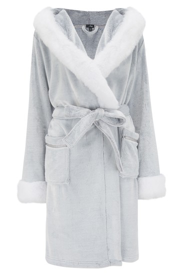 Pour Moi Faux Fur Trim Dressing Gown