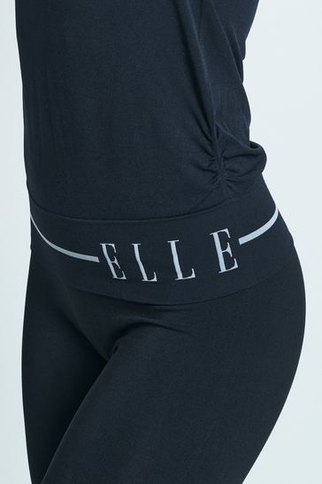 توب أسود طويل الأكمام من ELLE