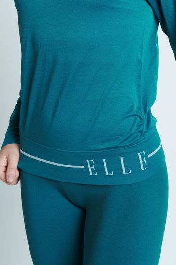 ELLE Blue Headline Seamfree Lounge Long Sleeve Top