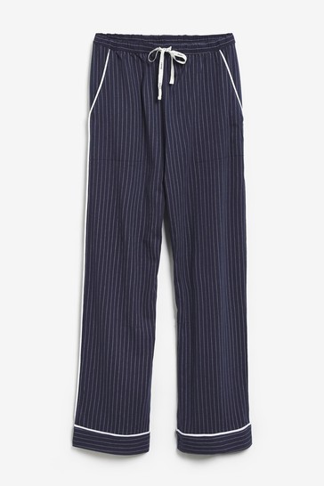 DKNY كحلي مخطط دبوس ياقة حزينة PJs