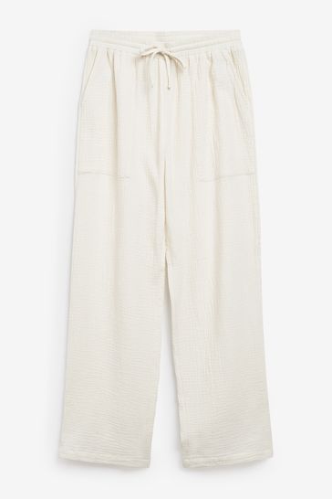 Textured Wide Leg Trousers