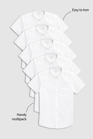 5 Pack Short Sleeve Shirts (4-17yrs) Regular Fit