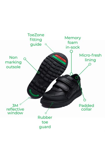 ToeZone Black Rocket Novelty School Shoes